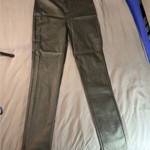 Black pleather Women's Skinny pants